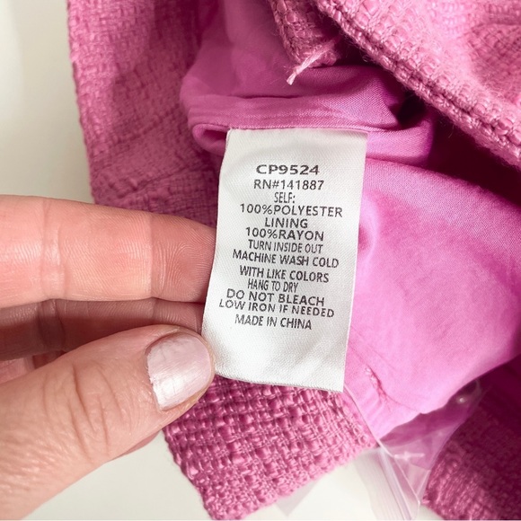 NEW Nordstrom Luminary Size L Womens Chino Shorts Twill Pink Fuschia Frayed Hem - Picture 5 of 11